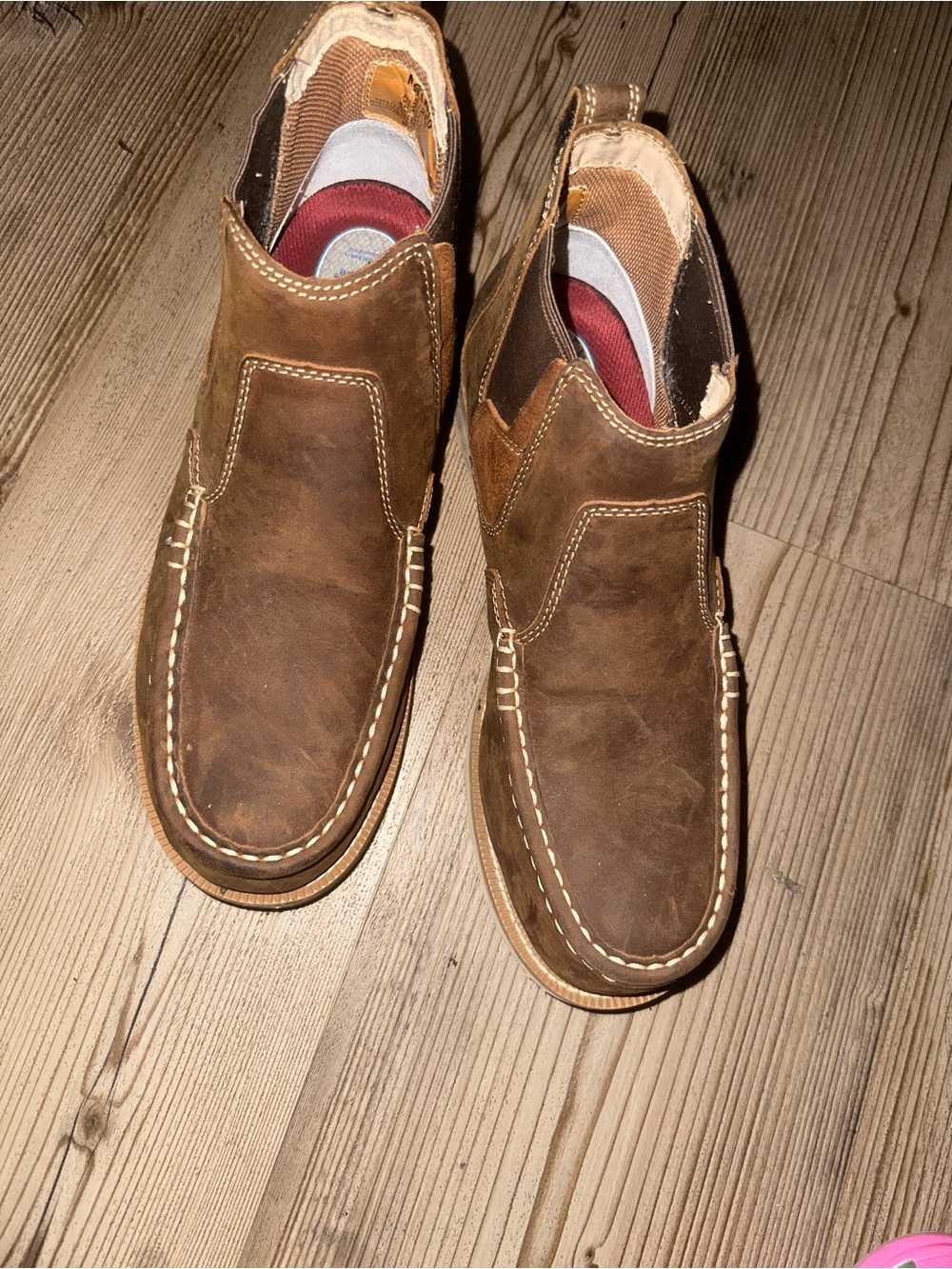 Twisted X Men's Brown Leather Slip-On Boat Shoes
